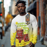 Melkam Enkutatash Ethiopian Long Sleeve Shirt Kebero Drum With Adey Abeba Flower - African Pride