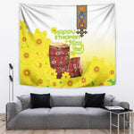 Melkam Enkutatash Ethiopian Tapestry Kebero Drum With Adey Abeba Flower - African Pride