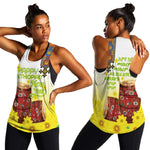 Melkam Enkutatash Ethiopian Women Racerback Tank Kebero Drum With Adey Abeba Flower - African Pride
