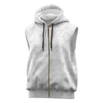 Nigeria Yoruba Osun-Osogbo Festival Sleeveless Zip Hoodie White Lily Lei - African Pride