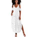Nigeria Yoruba Osun-Osogbo Festival Summer Maxi Dress White Lily Lei - African Pride