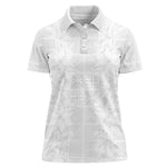 Nigeria Yoruba Osun-Osogbo Festival Women Polo Shirt White Lily Lei - African Pride