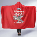 Tuskegee Red Tails Airmen Hooded Blanket 332nd Fighter Group - Red - African Pride