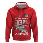 Tuskegee Red Tails Airmen Hoodie 332nd Fighter Group - Red - African Pride