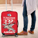 Tuskegee Red Tails Airmen Luggage Cover 332nd Fighter Group - Red - African Pride