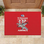 Tuskegee Red Tails Airmen Rubber Doormat 332nd Fighter Group - Red - African Pride