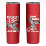 Tuskegee Red Tails Airmen Skinny Tumbler 332nd Fighter Group - Red - African Pride