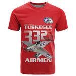 Tuskegee Red Tails Airmen T shirt 332nd Fighter Group - Red - African Pride