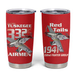 Tuskegee Red Tails Airmen Tumbler Cup 332nd Fighter Group - Red - African Pride