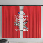 Tuskegee Red Tails Airmen Window Curtain 332nd Fighter Group - Red - African Pride