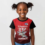 Tuskegee Red Tails Airmen Kid T shirt 332nd Fighter Group - Black Red - African Pride