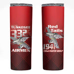 Tuskegee Red Tails Airmen Skinny Tumbler 332nd Fighter Group - Black Red - African Pride