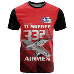 Tuskegee Red Tails Airmen T shirt 332nd Fighter Group - Black Red - African Pride
