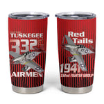 Tuskegee Red Tails Airmen Tumbler Cup 332nd Fighter Group - Black Red - African Pride
