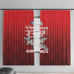 Tuskegee Red Tails Airmen Window Curtain 332nd Fighter Group - Black Red - African Pride