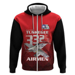 Tuskegee Red Tails Airmen Zip Hoodie 332nd Fighter Group - Black Red - African Pride