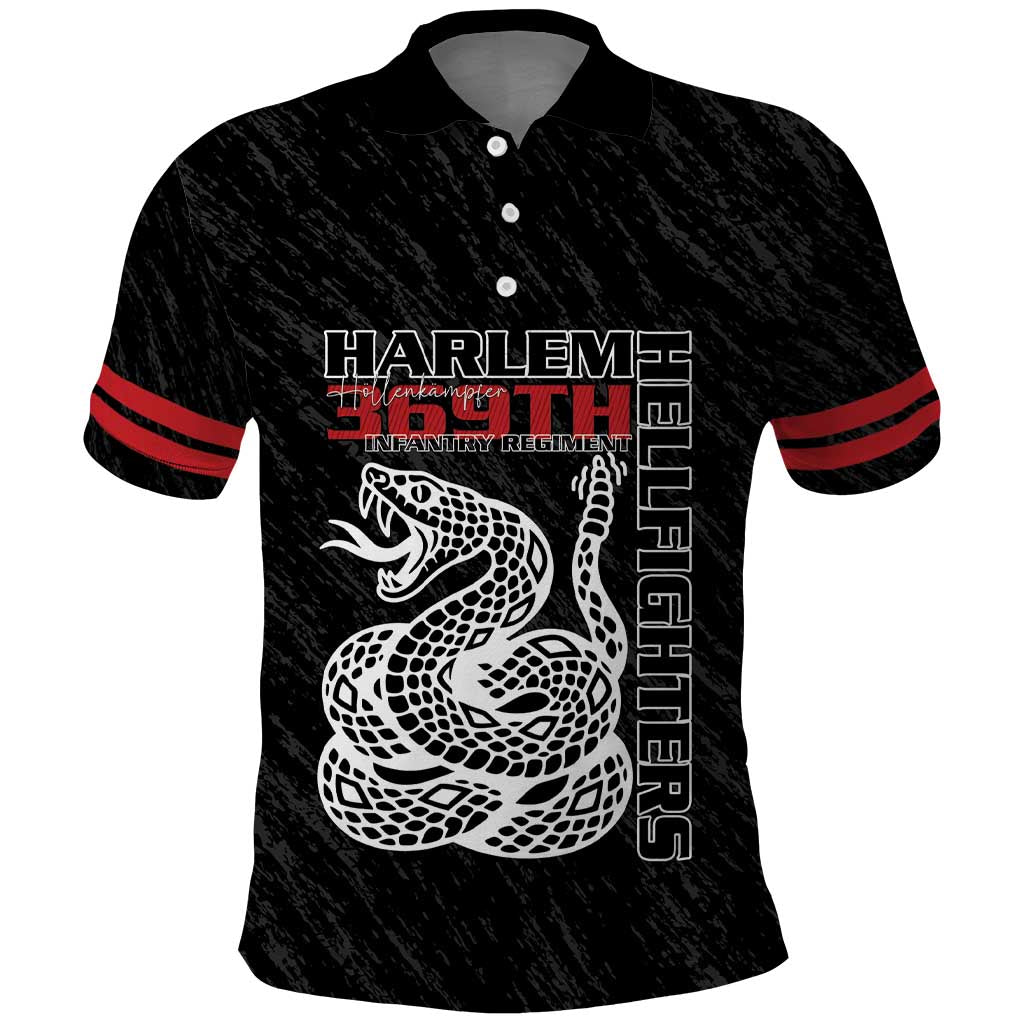 Harlem Hellfighters Polo Shirt Harlem Rattlers - Don't Tread on Me - African Pride