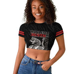 Harlem Hellfighters Raglan Cropped T shirt Harlem Rattlers - Don't Tread on Me - African Pride