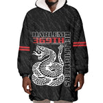 Harlem Hellfighters Wearable Blanket Hoodie Harlem Rattlers - Don't Tread on Me - African Pride