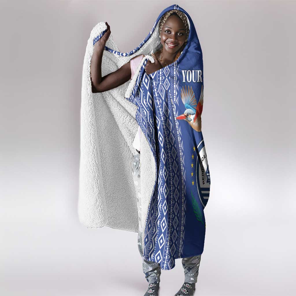 Personalised Cape Verde Hooded Blanket Grey Headed Kingfisher - Coat Of Arms