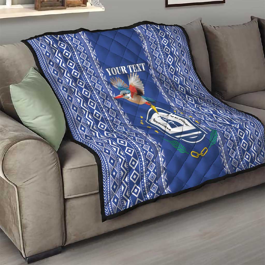 Personalised Cape Verde Quilt Grey Headed Kingfisher - Coat Of Arms