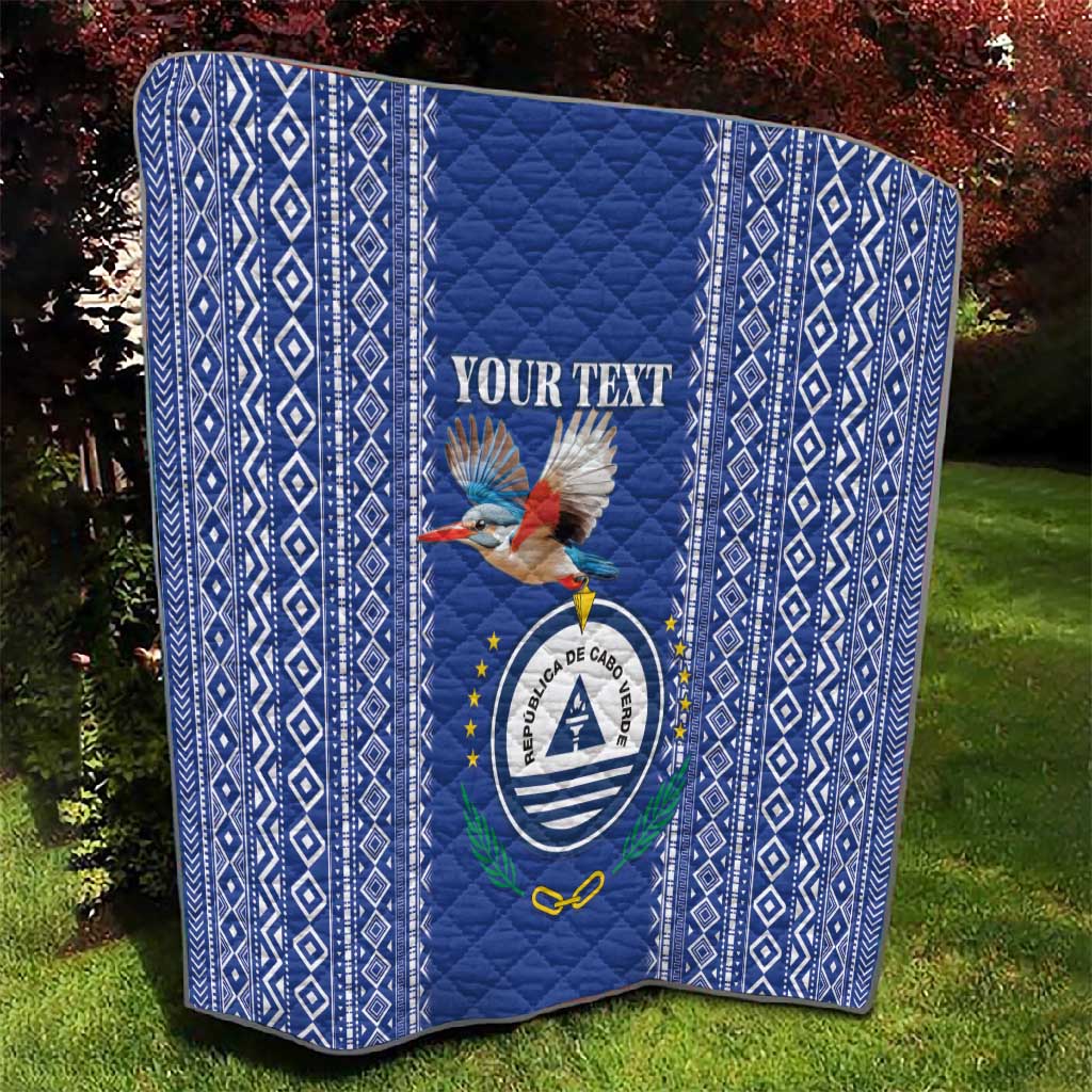 Personalised Cape Verde Quilt Grey Headed Kingfisher - Coat Of Arms
