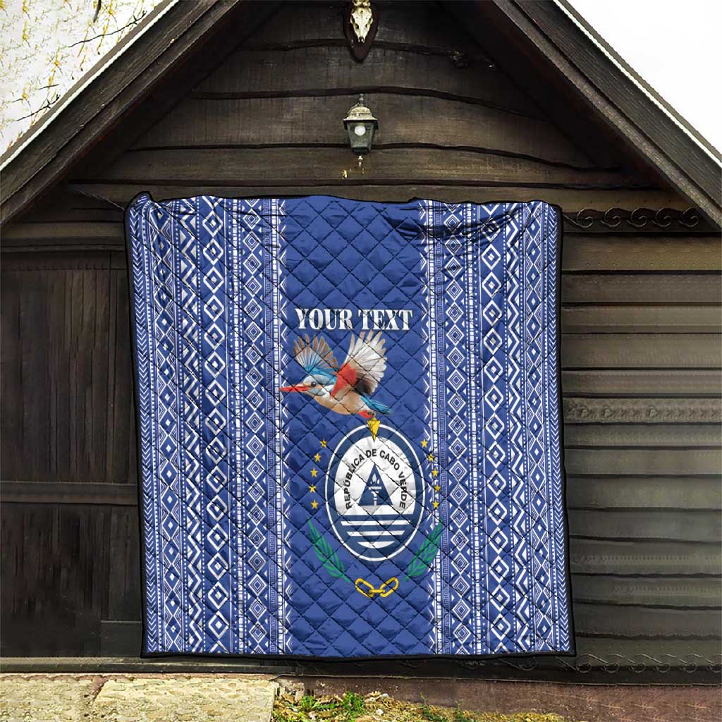Personalised Cape Verde Quilt Grey Headed Kingfisher - Coat Of Arms