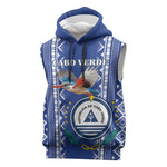 Personalised Cape Verde Sleeveless Hoodie Grey Headed Kingfisher - Coat Of Arms - African Pride