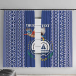 Personalised Cape Verde Window Curtain Grey Headed Kingfisher - Coat Of Arms