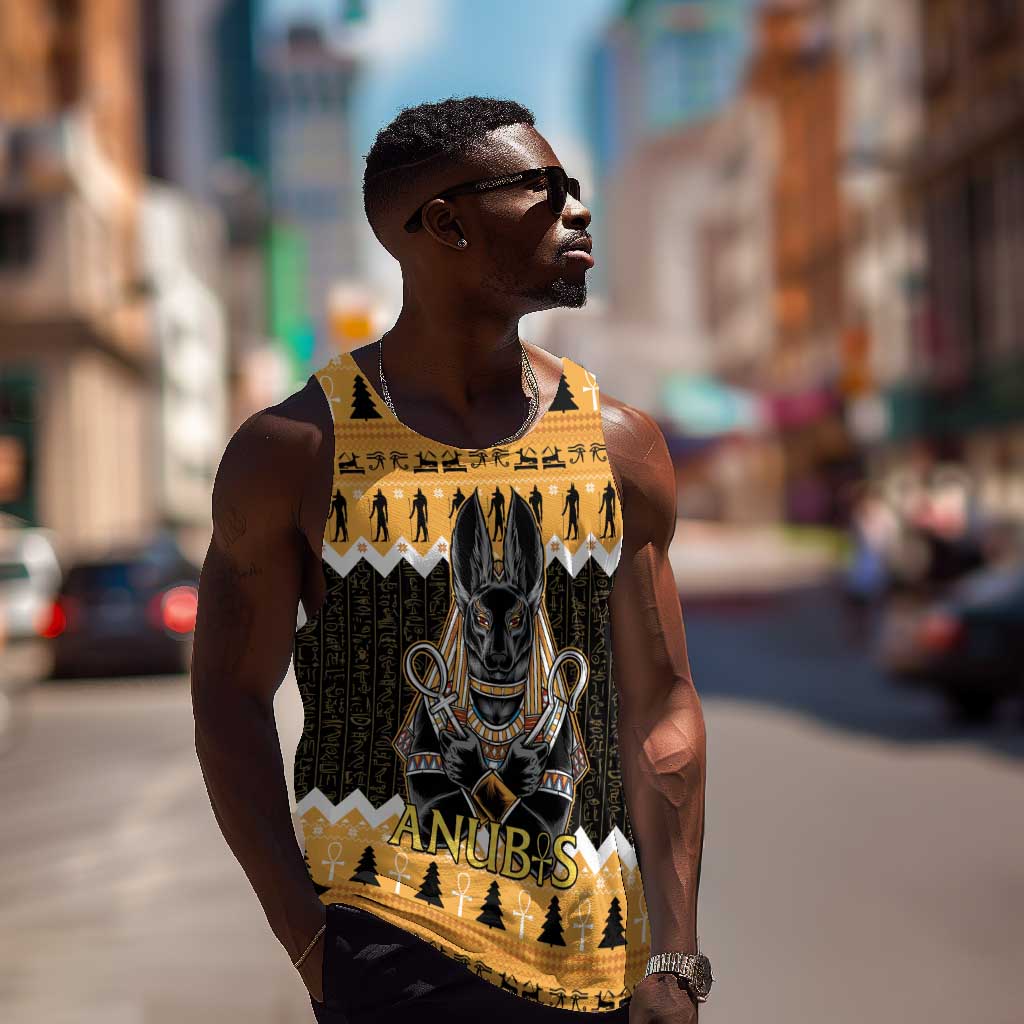 Afro Ancient Egyptian Men Tank Top Anubis - Merry Christmas