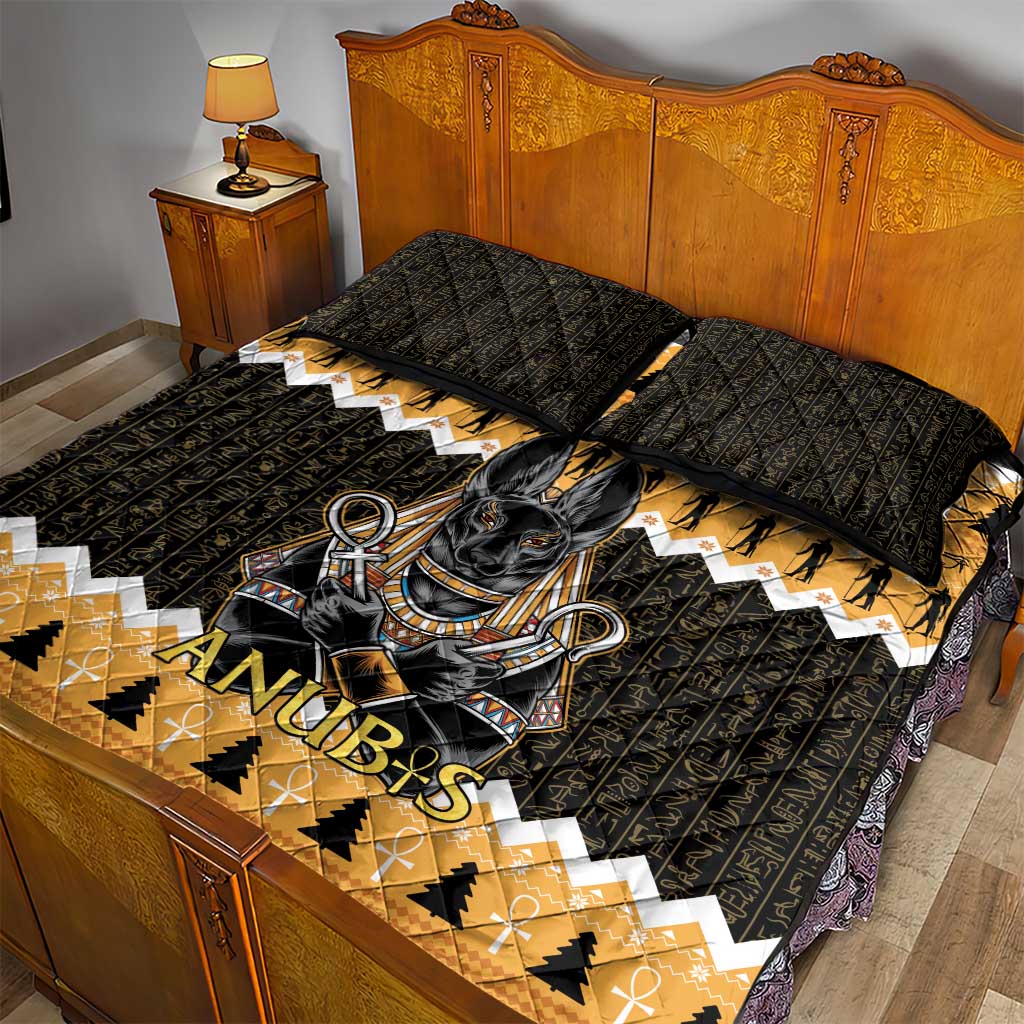 Afro Ancient Egyptian Quilt Bed Set Anubis - Merry Christmas