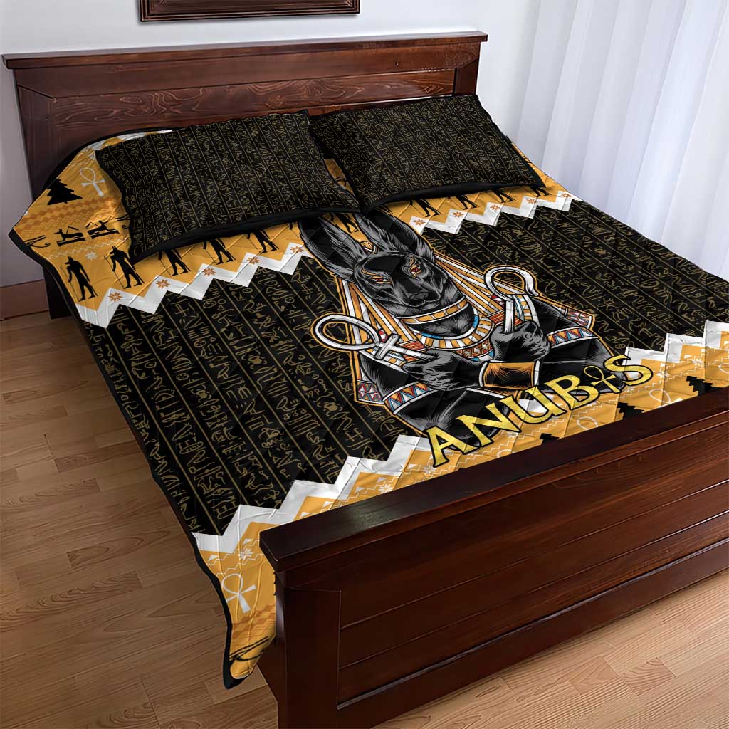 Afro Ancient Egyptian Quilt Bed Set Anubis - Merry Christmas