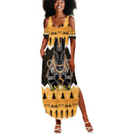 Afro Ancient Egyptian Summer Maxi Dress Anubis - Merry Christmas