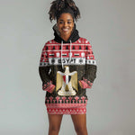 Afro Egypt Christmas Hoodie Dress Coat Of Arms Mix Egyptian Pattern