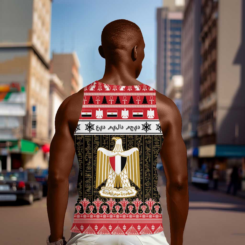 Afro Egypt Christmas Men Tank Top Coat Of Arms Mix Egyptian Pattern