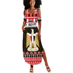 Afro Egypt Christmas Summer Maxi Dress Coat Of Arms Mix Egyptian Pattern