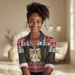 Afro Egypt Christmas Women Casual Shirt Coat Of Arms Mix Egyptian Pattern LT15