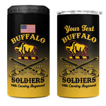Personalized Afro-Americans Buffalo Soldiers 4 in 1 Can Cooler Tumbler 10th Cavalry Regiment