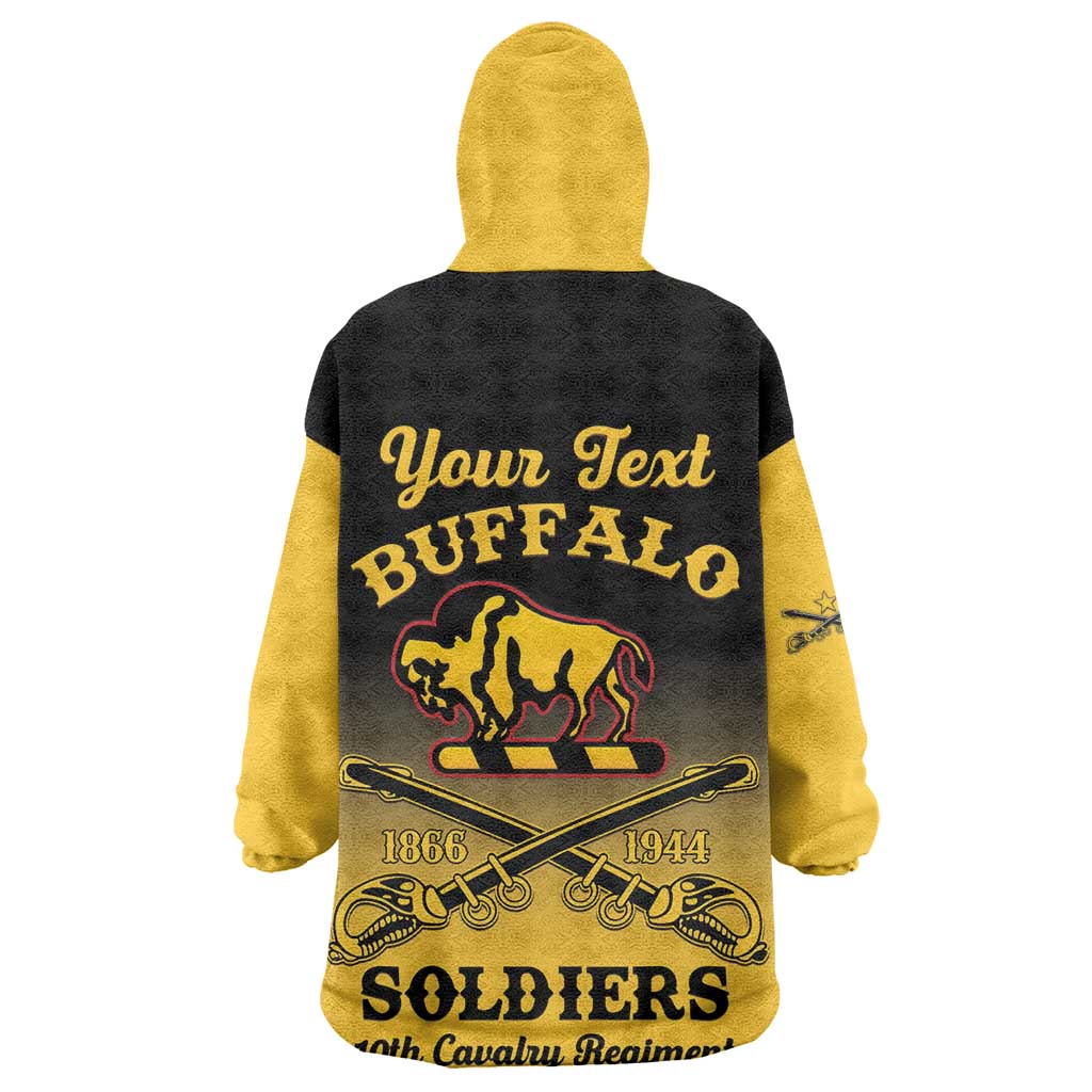 Personalized Afro-Americans Buffalo Soldiers Kid Wearable Blanket Hoodie 10th Cavalry Regiment