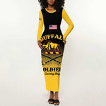 Personalized Afro-Americans Buffalo Soldiers Long Sleeve Bodycon Dress 10th Cavalry Regiment LT15