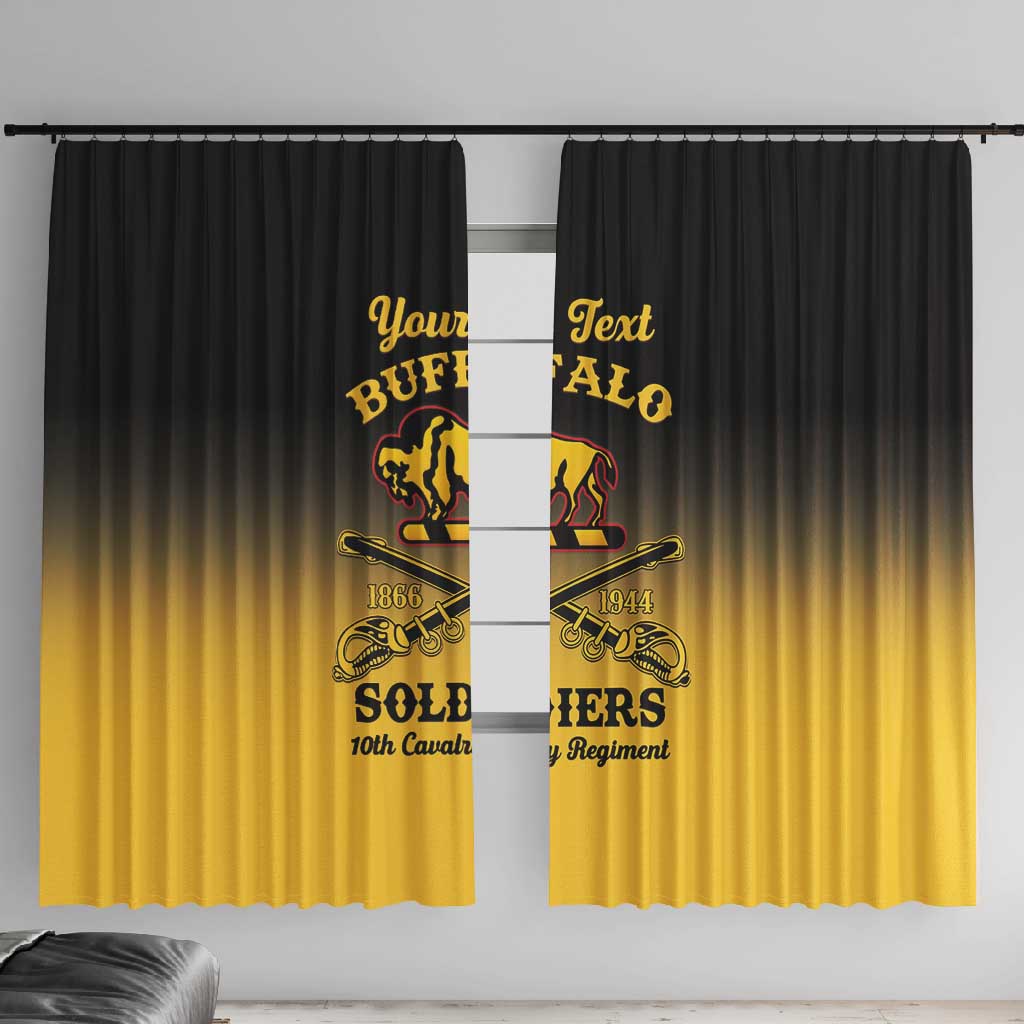 Honor Buffalo Soldiers Window Curtain African American Cavalry Yellow Version LT05