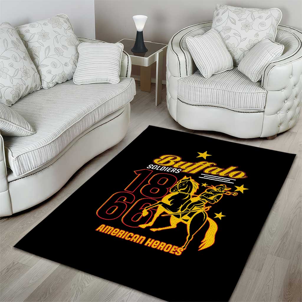 Afro-Americans Buffalo Soldiers Area Rug 9th and 10th Cavalry Regiment