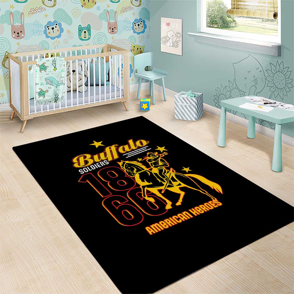 Afro-Americans Buffalo Soldiers Area Rug 9th and 10th Cavalry Regiment