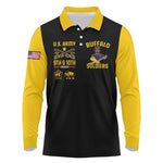 Afro-Americans Buffalo Soldiers Long Sleeve Polo Shirt 9th and 10th Cavalry Regiment