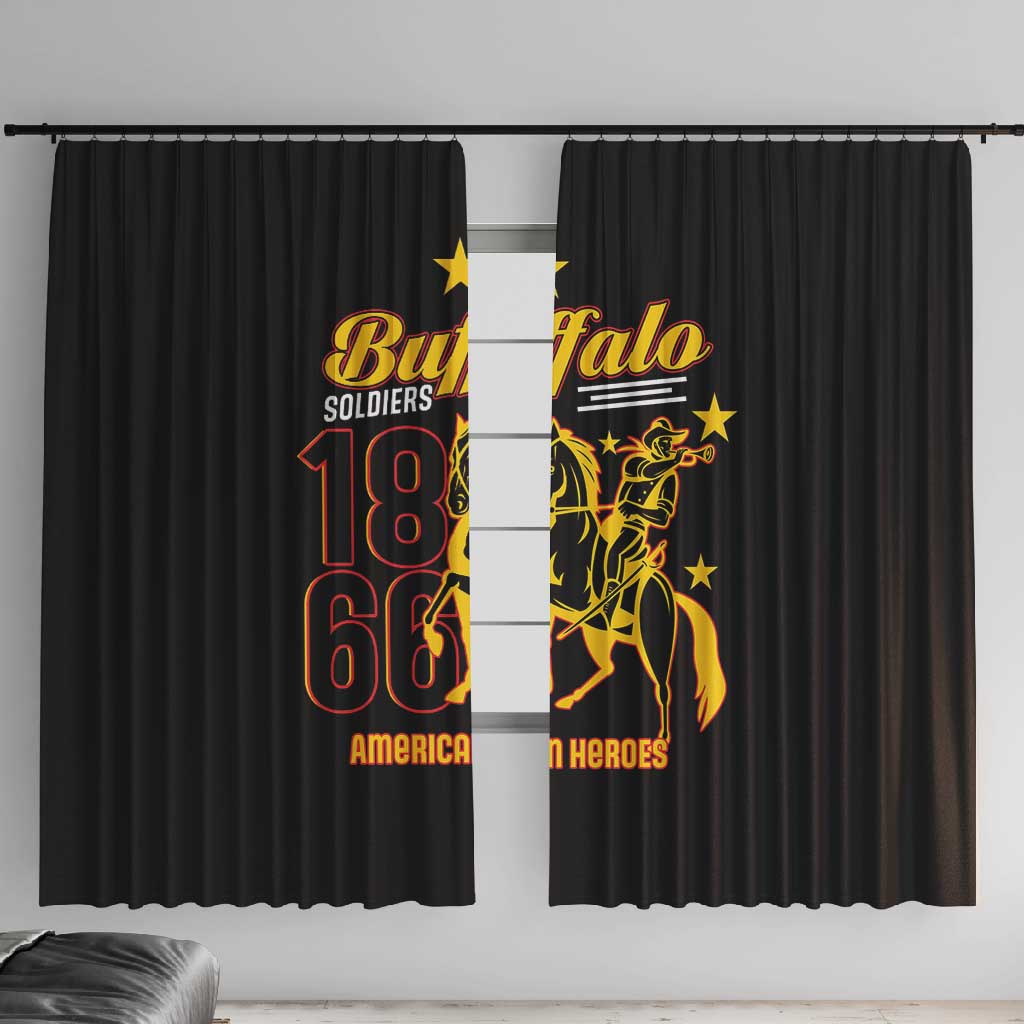 Strength Honor Legacy Buffalo Soldiers Window Curtain African American Cavalry Tribute DT02