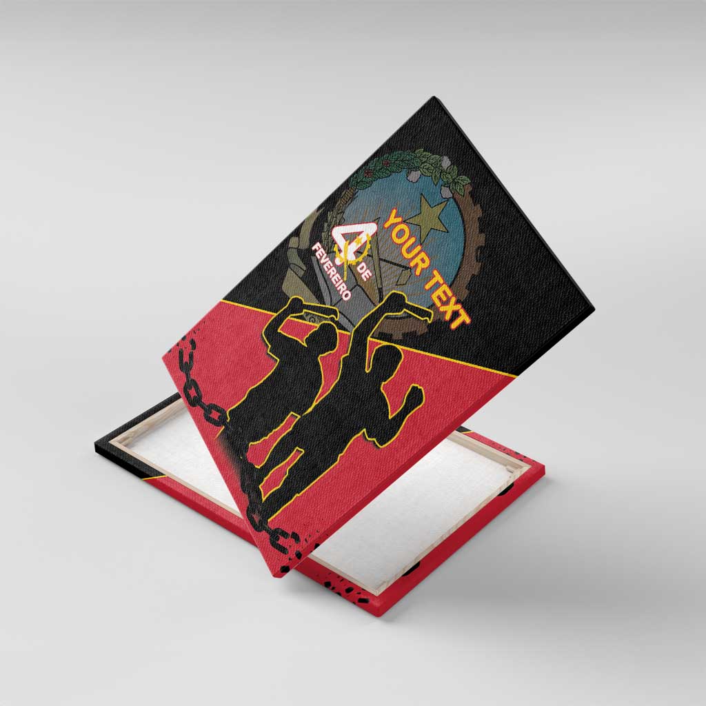 Personalized 4 De Fevereiro Angola Canvas Wall Art Coat Of Arms Style
