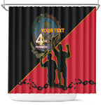 Personalized 4 De Fevereiro Angola Shower Curtain Coat Of Arms Style