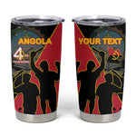 Personalized 4 De Fevereiro Angola Tumbler Cup Coat Of Arms Style