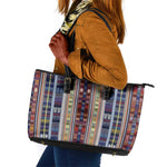 Lamba Mpanjaka Malagasy Traditional Pattern Leather Tote Bag