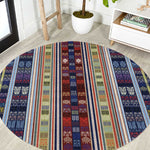 Lamba Mpanjaka Malagasy Traditional Pattern Round Carpet